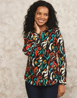 Fashion Chemisier noir motif Chemisiers & Blouses|Hauts