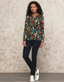 Fashion Chemisier noir motif Chemisiers & Blouses|Hauts