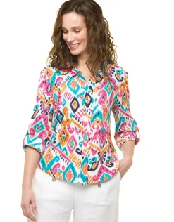 Sale Chemisier rose imprimé Chemisiers & Blouses|Hauts