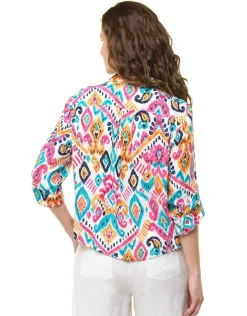 Sale Chemisier rose imprimé Chemisiers & Blouses|Hauts