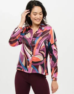 Online Chemisier rose satiné Chemisiers & Blouses|Hauts