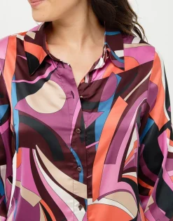 Online Chemisier rose satiné Chemisiers & Blouses|Hauts