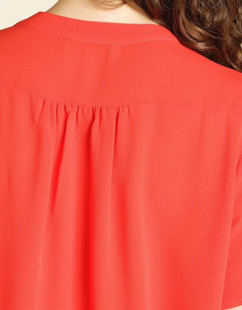 Outlet Chemisier rouge dentelle Chemisiers & Blouses|Hauts