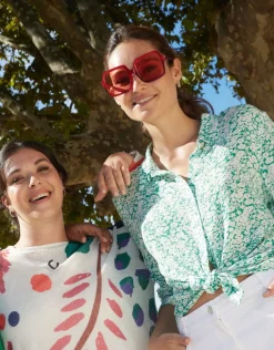 New Chemisier vert fleuri Chemisiers & Blouses|Hauts