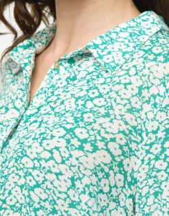 New Chemisier vert fleuri Chemisiers & Blouses|Hauts