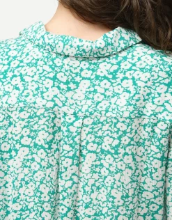New Chemisier vert fleuri Chemisiers & Blouses|Hauts