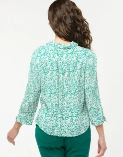 New Chemisier vert fleuri Chemisiers & Blouses|Hauts
