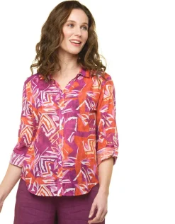 Discount Chemisier violet coton Chemisiers & Blouses|Hauts
