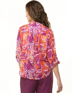 Discount Chemisier violet coton Chemisiers & Blouses|Hauts