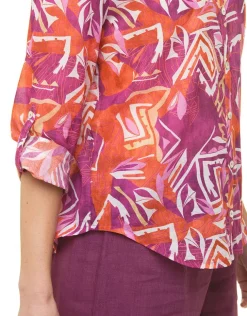 Discount Chemisier violet coton Chemisiers & Blouses|Hauts