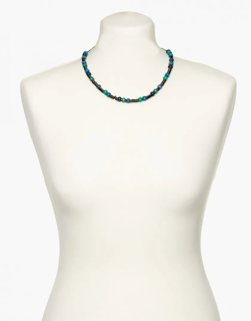 Hot Collier à perles bleu Bijoux|Accessoires