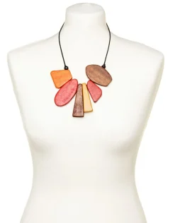 New Collier en bois rouge Accessoires|Bijoux