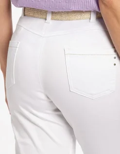 Hot Corsaire blanc stretch Pantacourts|Pantalons