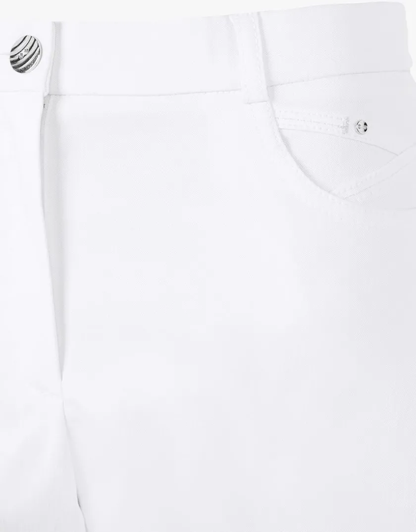 Online Corsaire blanc stretch Pantacourts|Pantalons