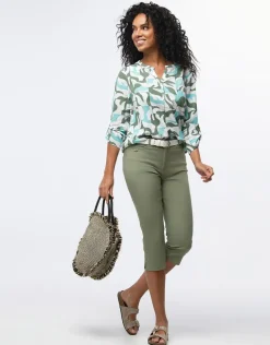 Outlet Corsaire coton kaki Pantacourts|Pantalons