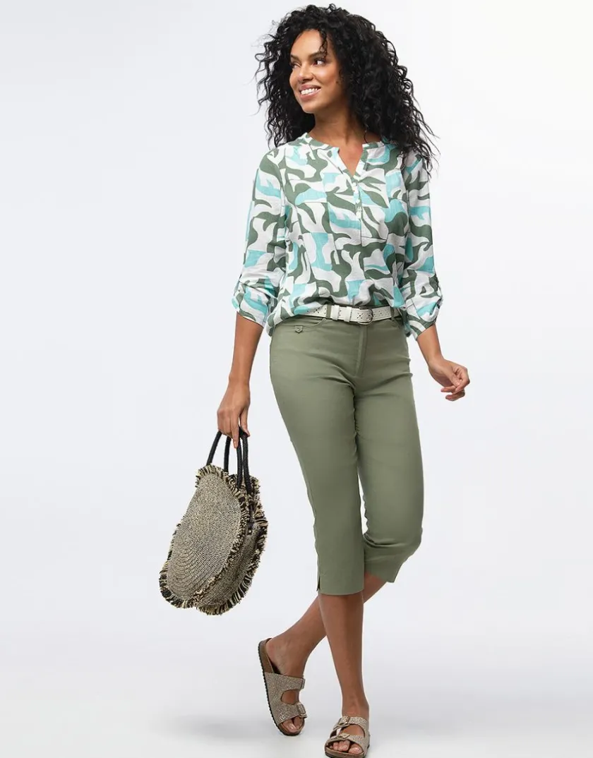 Outlet Corsaire coton kaki Pantacourts|Pantalons