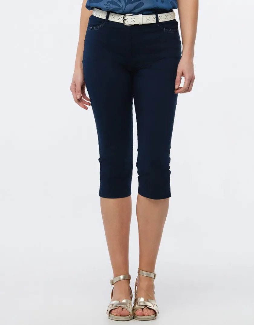 Online Corsaire coton marine Pantacourts|Pantalons