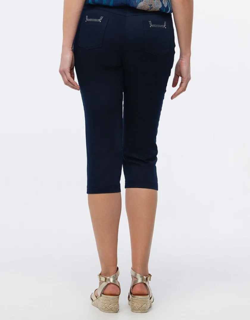 Sale Corsaire coton marine Pantacourts|Pantalons