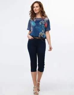 Sale Corsaire coton marine Pantacourts|Pantalons