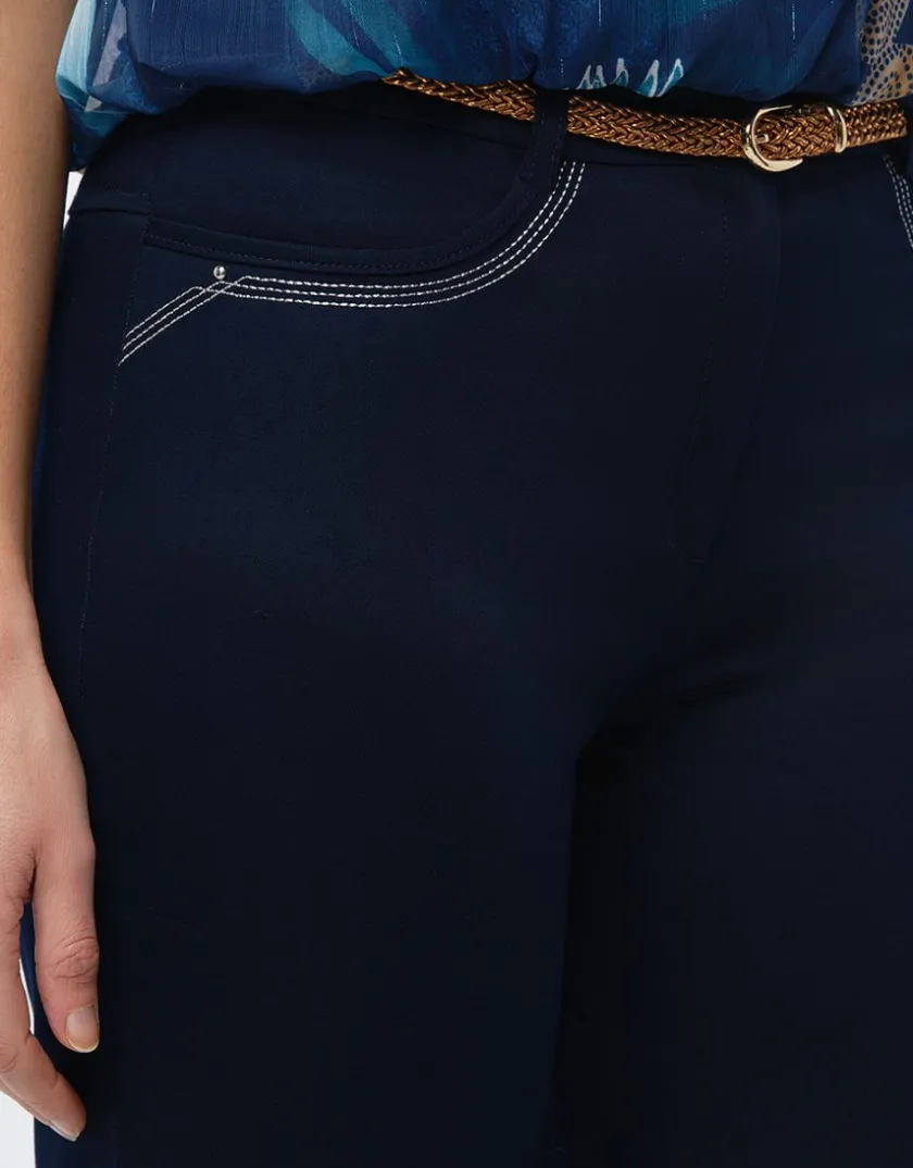 Sale Corsaire coton marine Pantacourts|Pantalons