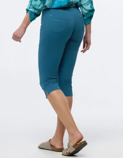 Clearance Corsaire coton émeraude Pantacourts|Pantalons