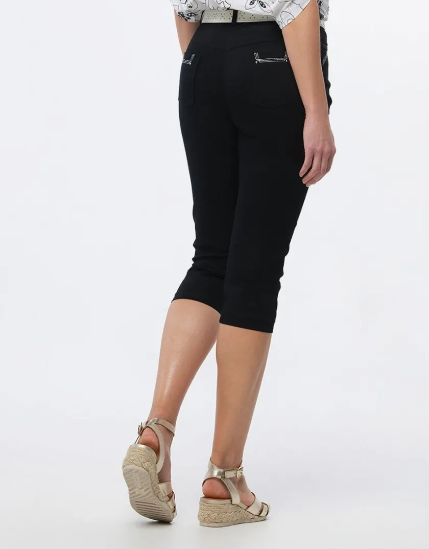 Best Corsaire coton noir Pantacourts|Pantalons