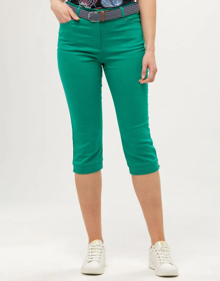 Clearance Corsaire coton vert Pantacourts