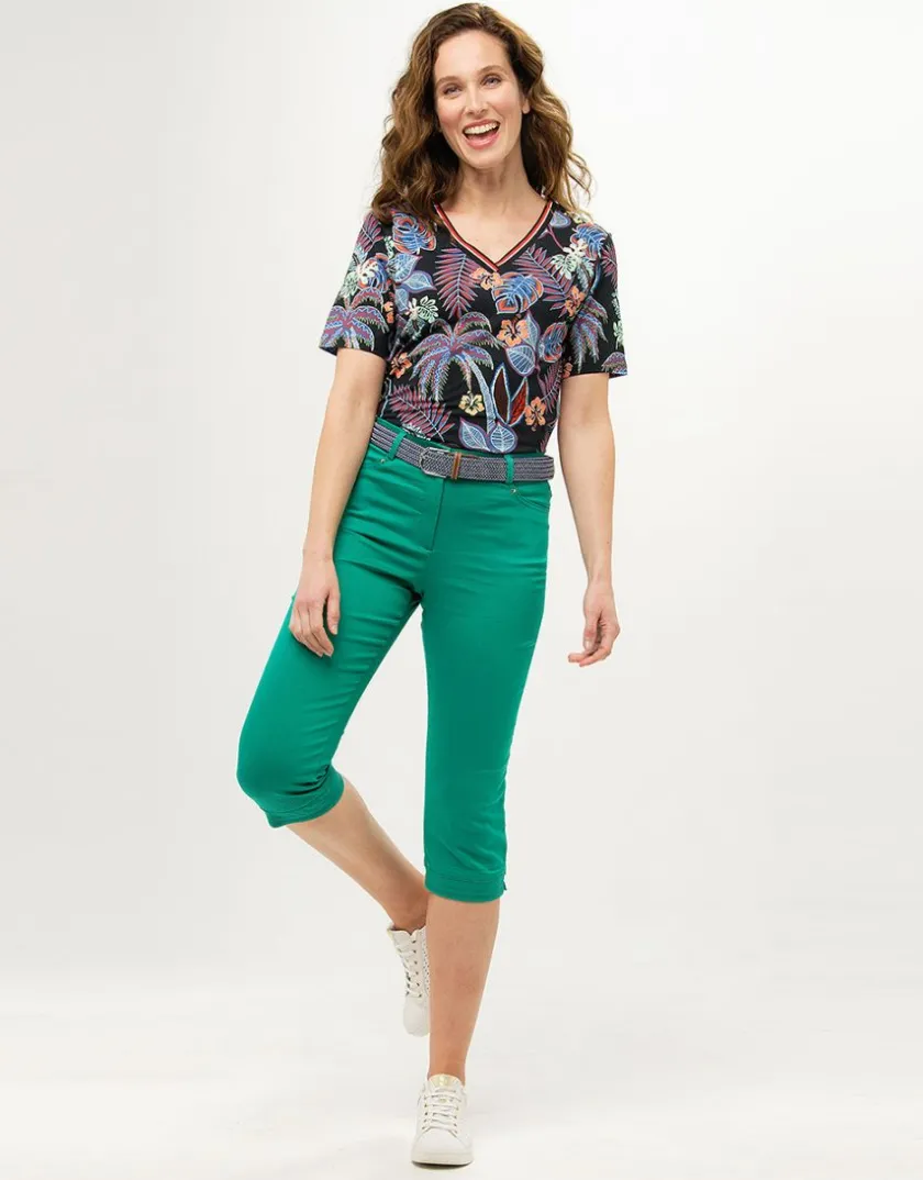 Clearance Corsaire coton vert Pantacourts