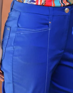 New Corsaire stretch bleu roi Pantacourts