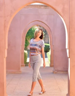 Outlet Corsaire stretch gris Pantacourts|Pantalons