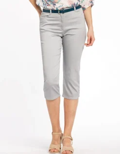 Clearance Corsaire stretch gris Pantalons|Pantacourts