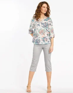 Clearance Corsaire stretch gris Pantalons|Pantacourts