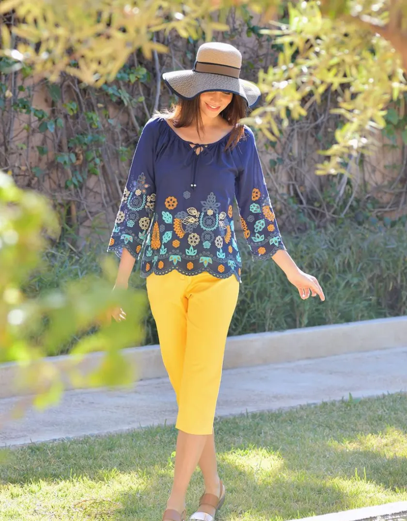 Best Corsaire stretch jaune Pantacourts
