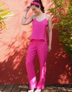 Clearance Débardeur chic satin rose T-shirts|Hauts