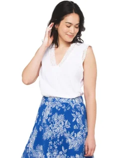 Online Débardeur coton blanc T-shirts|Hauts