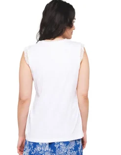 Online Débardeur coton blanc T-shirts|Hauts