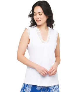 Online Débardeur coton blanc T-shirts|Hauts