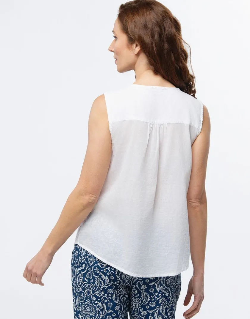Discount Débardeur coton brodé T-shirts|Chemisiers & Blouses
