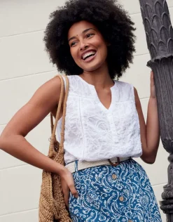 Discount Débardeur coton brodé T-shirts|Chemisiers & Blouses
