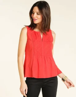 Hot Débardeur coton rouge T-shirts|Hauts
