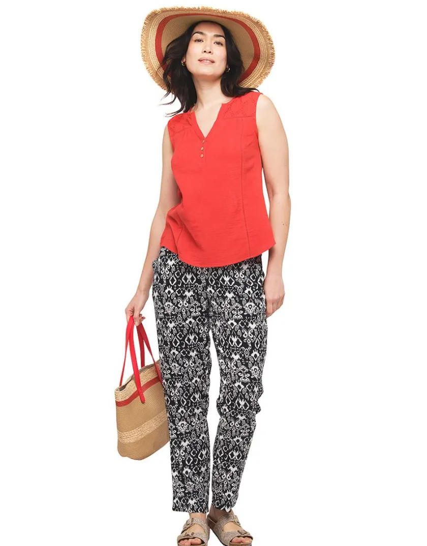 Clearance Débardeur rouge coton T-shirts|Hauts