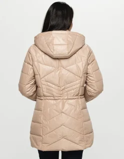 Outlet Doudoune beige imprimé Doudounes|Parkas