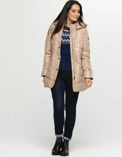Outlet Doudoune beige imprimé Doudounes|Parkas