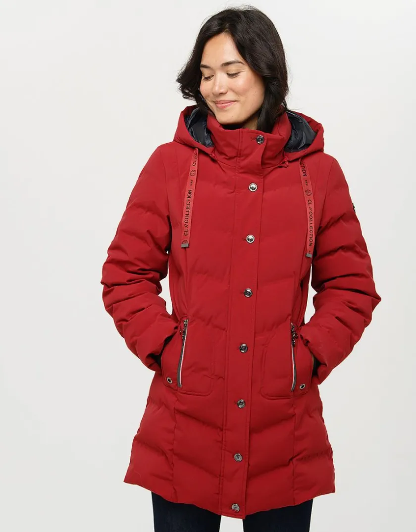 Hot Doudoune longue rouge Doudounes|Parkas