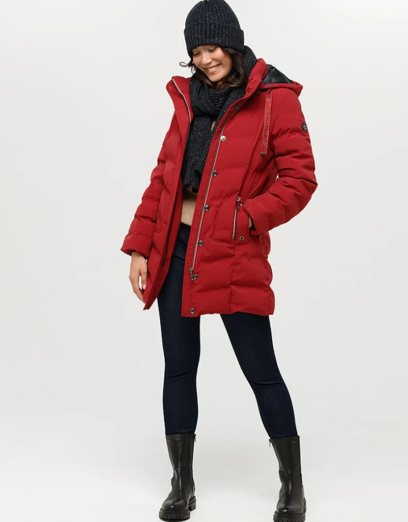 Hot Doudoune longue rouge Doudounes|Parkas