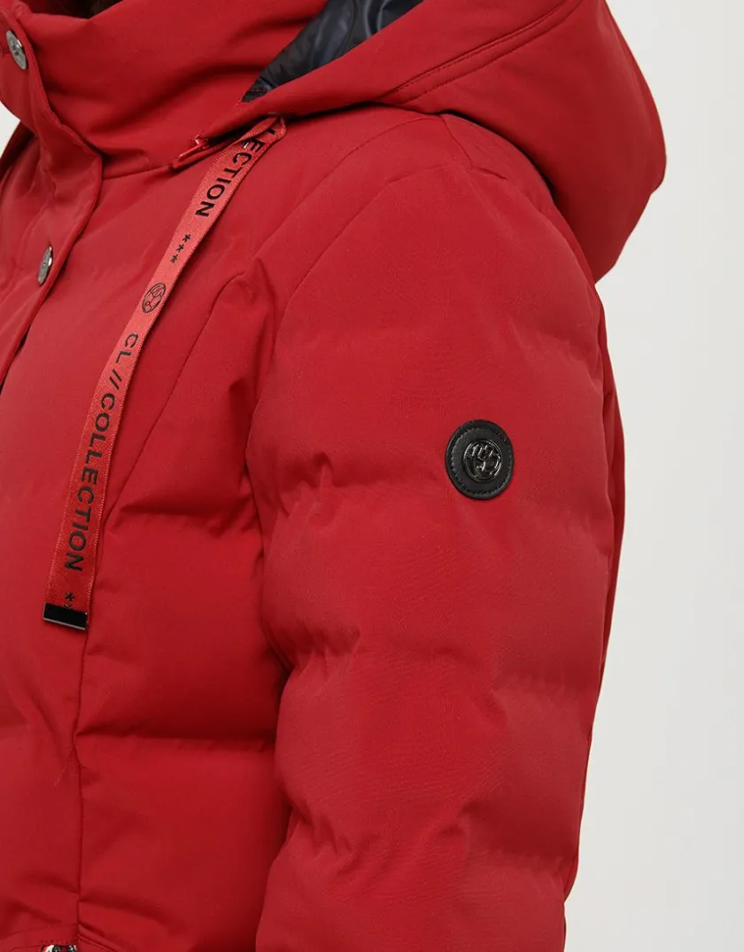 Hot Doudoune longue rouge Doudounes|Parkas