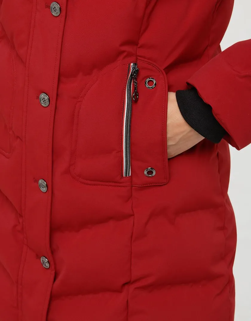 Hot Doudoune longue rouge Doudounes|Parkas