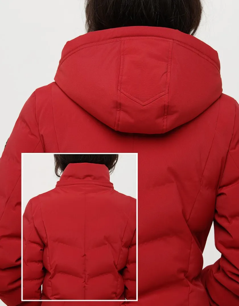 Hot Doudoune longue rouge Doudounes|Parkas