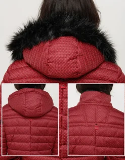 Hot Doudoune rouge bordeaux Doudounes|Parkas