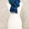 Online Echarpe douce bleu blanc Accessoires
